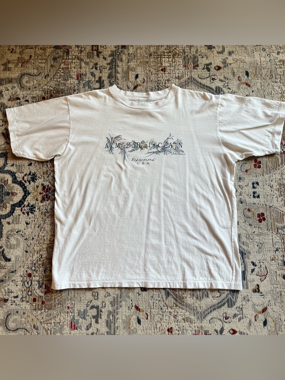 Vintage Single Stitch Northern Reflections White Graphic Short Sleeve Tee L/XL
